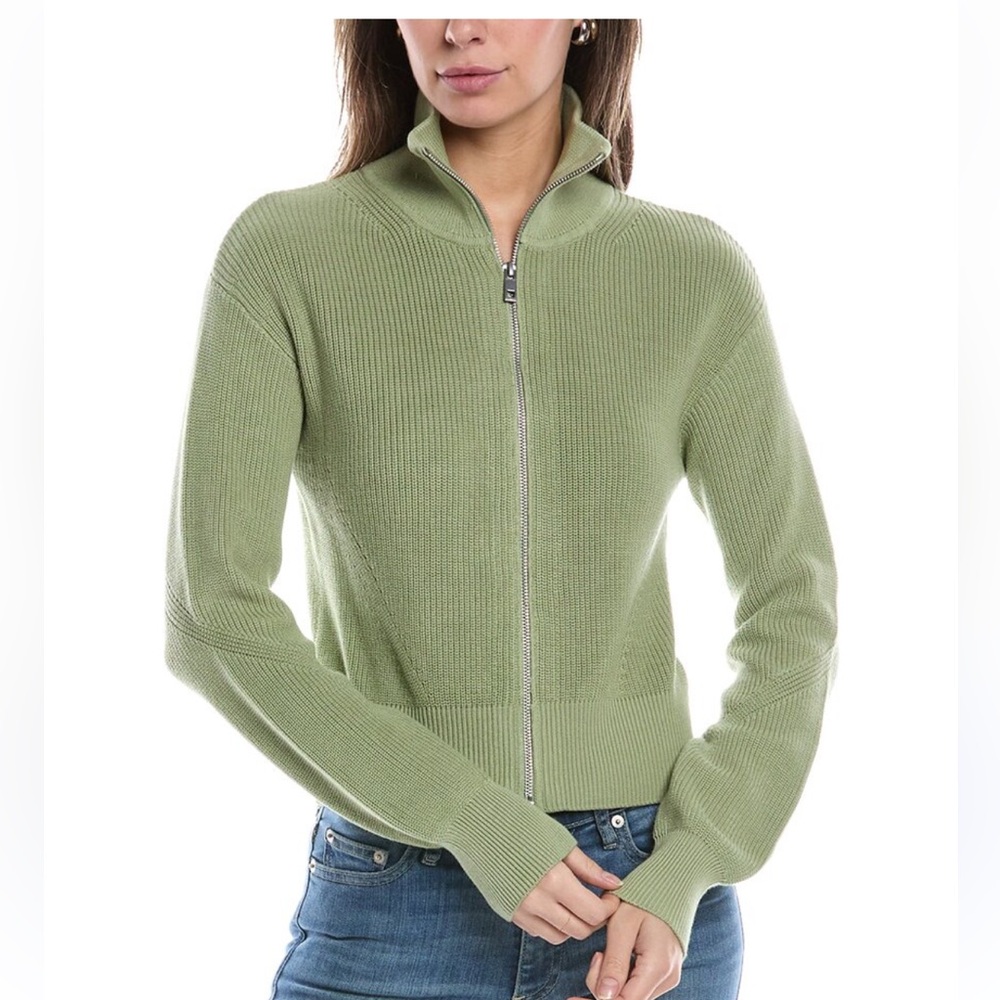 Rag & Bone Amy Zip Sweater In Green